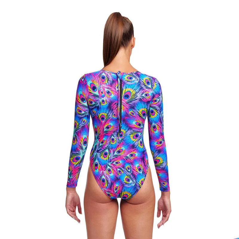 Funkita Ladies Long Shot One Piece Peacock Paradise-2